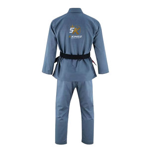 Conjunto de 5 kimonos de judo unisex para adultos, 100% algodón, 360g, bordado duradero, fusión sin costuras en la parte delantera, secado rápido, ajuste regular, gris, para artes marciales - Product Image 3