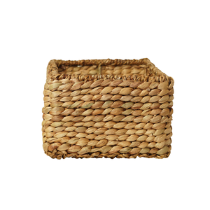 Cesta de Almacenamiento Rectangular Ecológica Tejida a Mano con Jacinto de Agua y Pasto Marino, Organizador de Estante Trenzado Grueso - Product Image 4