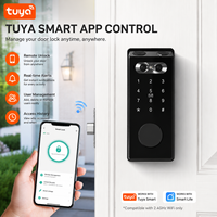 Cerradura Inteligente con Cerrojo, Cerradura de Puerta Wifi Tuya, Cerradura con Huella Dactilar y Código, Videoportero para Puerta Principal y Puerta Exterior