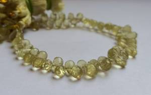 Perles de pierres précieuses en quartz citron naturel AAA, facettées, forme goutte, 5x7 à 6x8 mm, 8 pouces, jaune vif, fournitures pour la fabrication de bijoux - Product Image 2