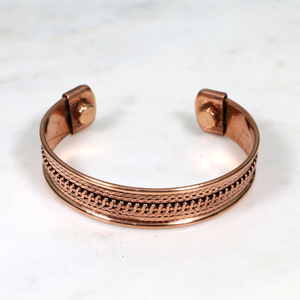 Brazalete de terapia magnética de cobre puro hecho a mano – Diseño trenzado vintage para alivio del dolor de artritis y bienestar - Product Image 5