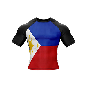 เสื้อรัดกล้ามเนื้อสำหรับออกกำลังกาย BJJ ยี่ห้อ Best Manufacturer สำหรับผู้ชาย MMA Grappling พิมพ์ลายดิจิตอล โลโก้สั่งทำได้ ผลิตจากผ้า Surphy Spandex/Polyester - Product Image 5
