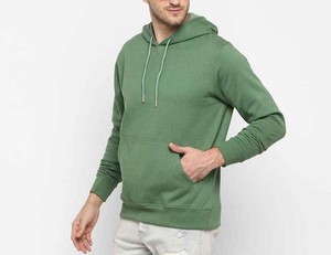 Sweat-shirt à capuche unisexe vert, coupe classique, en molleton de coton, pull décontracté avec poche, vêtement d'automne - Product Image 5