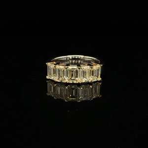 Romantic Moissanite <b>Emerald</b> Cut 5 Stone Diamond <b>Ring</b> For Women's Original 925 <b>Silver</b> Fine Jewelry Birthdays Gift For Partner - Product Image 1