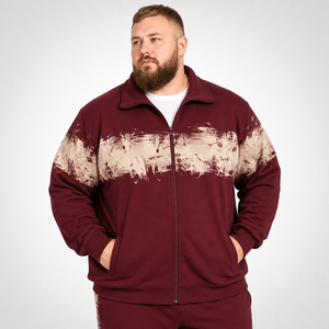 Wholesale Men Plus Size Track <b>Jackets</b> Turn Down Collar Training <b>Jacket</b> Men Cotton Fleece Zipper-Up Top <b>Winter</b> Wear Sports <b>Jacket</b> - Product Image 1