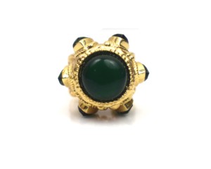 Indian Traditional Luxury Engagement <b>Ring</b> for Unisex 18K Gold Plated <b>Adjustable</b> Bollywood Style Ethnic Jewelry - Product Image 1