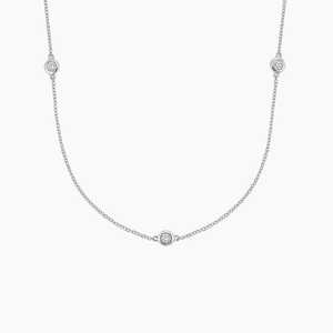 Collier en or jaune massif 14 carats plaqué rhodium avec diamant de laboratoire de 0,25 ct serti clos, 18 pouces, délicat et luxueux, certifié IGI, de qualité supérieure - Product Image 2