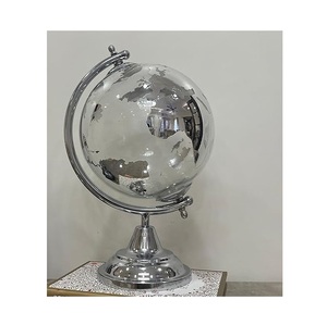 Vintage Decorative World <b>Globe</b> <b>Light</b> Blue Educational Desk Map Soft Teal World <b>Globe</b> with Wooden Stand Base for Home Office - Product Image 4