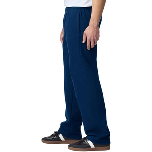 Men Trousers Navy Fleece Heavy Open Hem <b>Elastic</b> Drawstring Waist Casual Jogger Sweat Bottoms Relaxed - Product Image 2