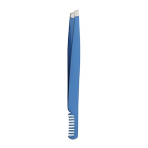 Nouveau choix d'isolement sourcils cheveux cueillette pince à épiler couleur bleue revêtement chaud sourcil cheveux filetage pince à épiler avec peigne à sourcils - Product Image 6