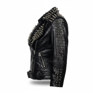 Veste en cuir pour femmes, broderie, imperméable, respirante, sur mesure, OEM, vente en gros - Product Image 4