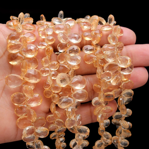 Citrine Faceted Pear Shape Natural <b>Stone</b> Beads Golden Topaz for Jewelry Making - Product Image 1