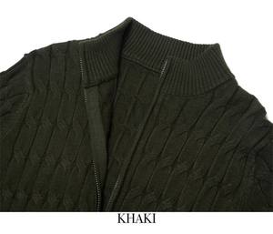 เสื้อสเวตเตอร์ไหมพรมแขนยาวสำหรับผู้ชาย แบบมีซิป คอเสื้อแบบริบ  เสื้อคาร์ดิแกนไหมพรม  เสื้อแจ็คเก็ตไหมพรม  เสื้อสเวตเตอร์ขนสัตว์สำหรับผู้ชาย - Product Image 5