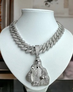 Full Iced Out Moissanite Diamond Jesus <b>Pendant</b> With Cuban Link Chain Prong Setting Best Hip Hop Style Necklace Best Gift <b>for</b> <b>Men</b> - Product Image 2