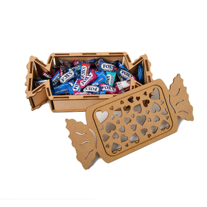 Ensemble de boîtes à bonbons en bois avec couvercle, récipients carrés en verre pour noix, chocolat, dattes, plateau de service, design minimaliste - Product Image 6
