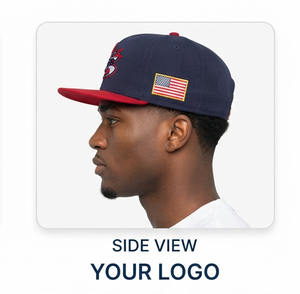 Gorra de Béisbol Personalizada con Cierre a Presión, Bordada, de 6 Paneles, con Visera Plana, Marca Privada OEM, Gorra Deportiva Premium - Product Image 2