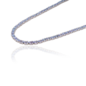 Bracelet tennis en argent sterling 925, design original, serti de tanzanite naturelle ovale, fait main, pour femme, bijoux fins - Product Image 5