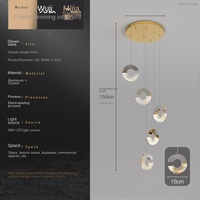 Lampe suspendue ovale industrielle en verre décorative moderne YH Golden pour restaurant, hôtel, salon, LED à intensité variable, acrylique, garantie 1 an