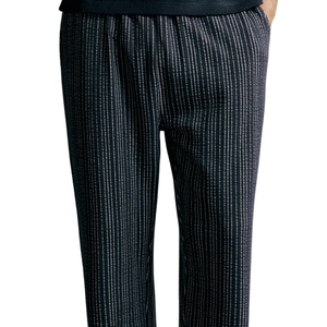 Pantalon décontracté pour homme à rayures, coupe droite, taille élastique, avec poches, personnalisable OEM, léger, style streetwear - Product Image 2