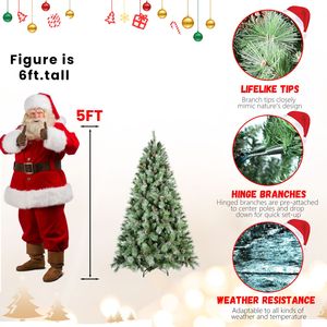 6 Ft Realistic Artificial <b>Christmas</b> <b>Tree</b> Unlit Xmas <b>Tree</b> with 51 Pine Cones 694 <b>Flowering</b> Pine Needles PVC Branch Tips - Product Image 3