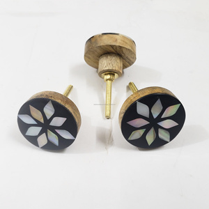 Bouton de tiroir en bois nacré artisanal poignée décorative réglable pour armoires commodes placards poignées pour utilisation garde-robe - Product Image 5