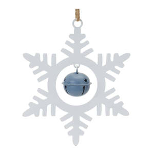 Adorno Navideño Colgante con Forma de Copo de Nieve Blanco y Azul |   Decoración Navideña Metálica para Árbol de Navidad y Decoración Festiva para el Hogar - Product Image 5