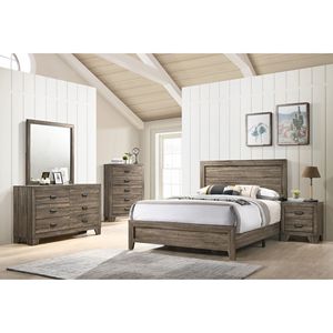 Bellissimo Letto a Pannello Stile Contemporaneo, Misura Queen, in Tessuto Grigio, Elegante Arredamento per Camera da Letto in Legno - Product Image 5
