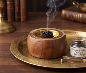 Premium Eco-Friendly Small Size Mabkhara <b>Wooden</b> <b>Mini</b> <b>Burner</b> Smooth Finish Traditional Oud Incense Holder Religious Aromatherapy - Product Image 1