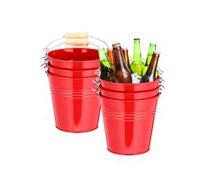 Lot de 6 grands seaux métalliques galvanisés avec poignée, idéaux pour paniers-cadeaux, glace, bonbons et fêtes – Vente Flash - Product Image 1