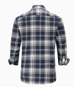 Camicia a maniche lunghe con design personalizzato, camicia in flanella <span class=keywords><strong>di</strong></span> cotone a quadri da <span class=keywords><strong>uomo</strong></span> alla moda - Product Image 3