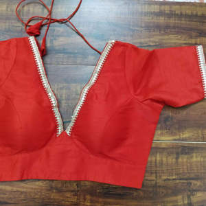 Elegant <b>Red</b> Women's Ethnic <b>Blouse</b> Traditional Indian Look Adults Purvang Global All Seasons Needle Detection 7-Day Sample Lead - Product Image 1