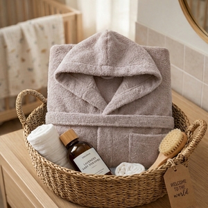 Albornoz con Capucha de Algodón BCI para Recién Nacidos, Suave y Absorbente, para Niños Pequeños, Uso en Baño y Armario, Marca Privada, Logotipo Personalizado, OEM - Product Image 4