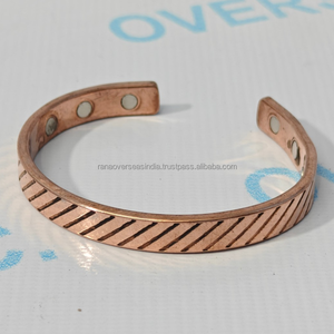 99.9% <b>Red</b> Copper Modern Magnetic Healing <b>Bracelet</b> Multiple Magnet Rows for Meditation Arthritis Pain Relief-Anniversary Gift - Product Image 5