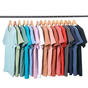 OEM et ODM T-shirt uni et décontracté pour hommes 100% coton tissu en toile de coupe normale directement en usine - Product Image 1