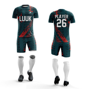 Conjunto de Camiseta y Pantalones Cortos de Fútbol para Hombre, Sublimados, Transpirables, de Poliéster, Ajuste Atlético, para Todas las Temporadas, Uniformes, Venta al Por Mayor OEM ODM - Product Image 4