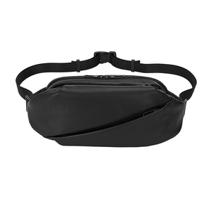 Sac banane unisexe tendance en cuir véritable, personnalisable, multi-poches, fermeture éclair, sangle réglable, pour usage quotidien - Product Image 1