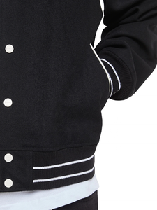 Veste de baseball vintage en laine fine personnalisée OEM avec logo personnalisable sur le devant pour hommes - Product Image 6