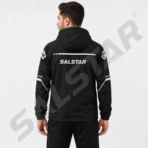 Custom <b>Men</b>’s Windbreaker Black <b>Jacket</b> Set <b>Lightweight</b> Hooded Running Sportswear Sublimation Training Jogging Tracksuit - Product Image 2