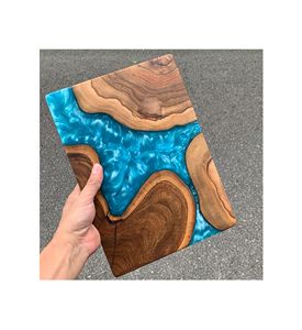 Planche à découper luxueuse en résine époxy et bois pour couper fruits, légumes et viande, blocs de découpe personnalisés pour ustensiles de cuisine - Product Image 2