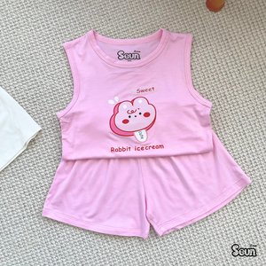 Ensemble de vêtements pour enfants, ensembles de vêtements pour filles, doux et légers, vêtements d'été, origine Vietnam, coton, ensembles pour enfants, confort toute la journée - Product Image 4