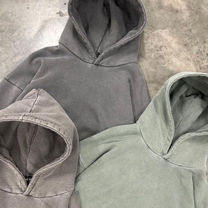 Sudadera con Capucha Corta Unisex, Gris Sólido, Tejido de Algodón, Informal, con Bolsillos, Estilo Otoñal - Product Image 2