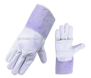 Gants de sécurité industriels en cuir de chèvre JNM SAFETY de qualité supérieure, résistants à la chaleur, avec manchette en toile pour soudeurs TIG - Product Image 6