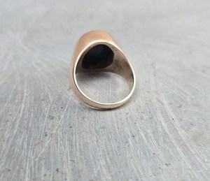 925 Sterling Silver Black Onyx Signet <b>Ring</b> 14K Rose Gold Plated Mens Statement <b>Ring</b> Bold Jewelry Gift - Product Image 3