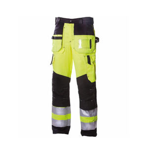 Men's High Visibility <b>Work</b> <b>Pants</b> Polyester Reflective Stripes <b>Cargo</b> Pockets Safety Protective Needle Detection - Product Image 4
