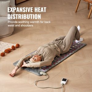 Tappetino Riscaldante a Infrarossi Lontani con Pietre di Ametista, Giada e Tormalina, Luce Fotonica 660nm e Ioni Negativi, Materasso Massaggiante 103-159F - Product Image 6