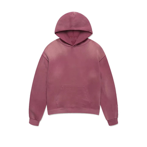 Custom High Quality Streetwear Hoodie Fleece Blank Vintage Double Layer Acid Wash Sunfaded Pockets Hoodies - Product Image 1