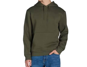 Sweat-shirt à capuche pour homme, couleur unie, décontracté, pour l'automne, noir, manches longues, pull en tissu French Terry, logo personnalisé - Product Image 5