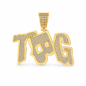 925 <b>Silver</b> Brilliant Cut Moissanite Diamond Gold Plated Custom Letter <b>Initial</b> Name Charms <b>Pendants</b> Hip Hop Style Unisex Necklace - Product Image 1