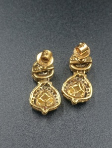 Amaira Jewels Luxury Women's 18K Gold Plated Pear Cut Diamond <b>Stud</b> <b>Earrings</b> Bezel Setting Classic Flower Shape Gift Jewelry - Product Image 5