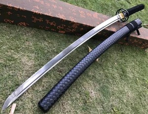 Espada Katana de Acero Inoxidable, Hoja Recta, Gruesa, de Grado Industrial, Hoja Única, Mango de Acero Inoxidable, Hecha a Mano, 86cm 94cm - Product Image 1